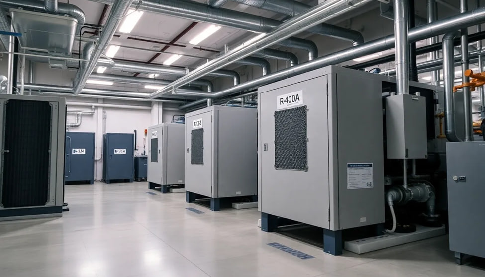 تأثیر نوع مبرد بر کارایی و اثرات زیست محیطی چیلرهای تراکمی مدرن